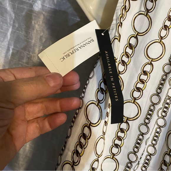 Banana Republic high neck sleeveless lined NWT SZ SX, chain pattern, elastic - Picture 6 of 13